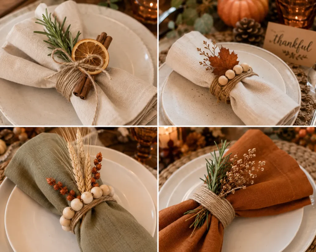 Autumn tablescape with rustic details