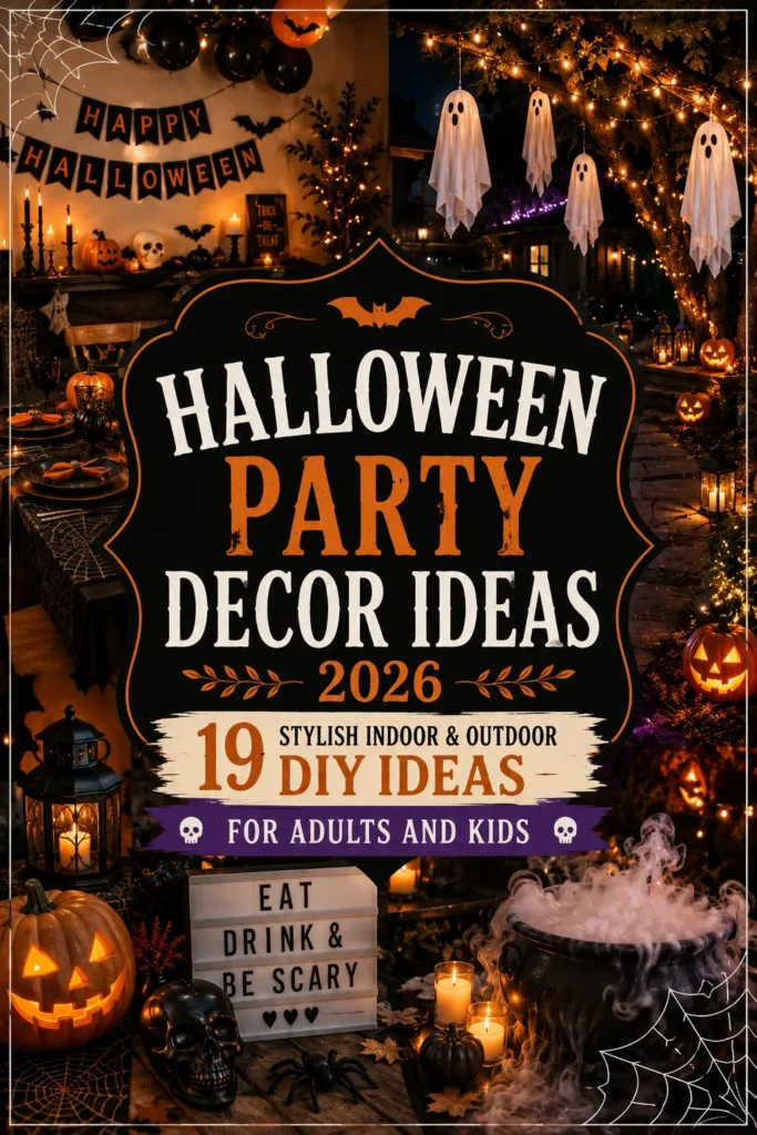 Halloween Party Decor Ideas 2026, 19 Stylish Indoor & Outdoor DIY Ideas for Adults and Kids