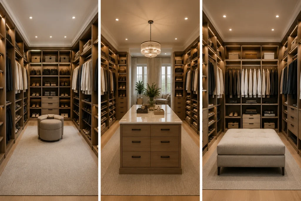 Luxurious modern walk-in closet