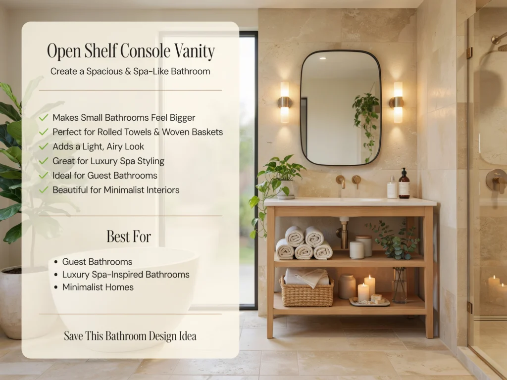 Open Shelf Console Vanity