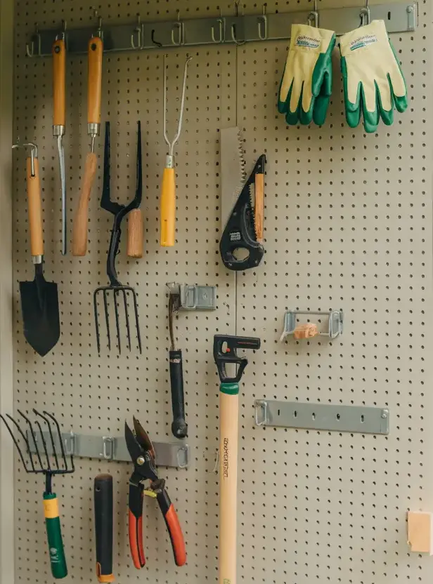 Use Wall Rails for Garden Tools
