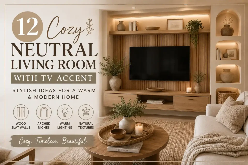 Cozy Neutral Living Room with TV Accent