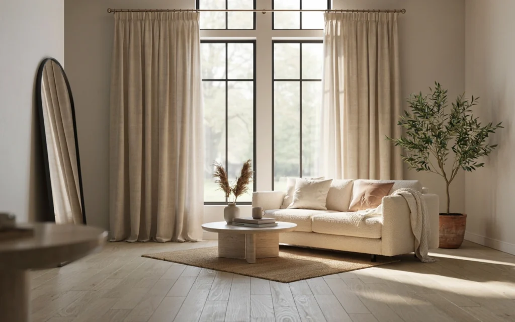 Hang Curtains Close to the Ceiling