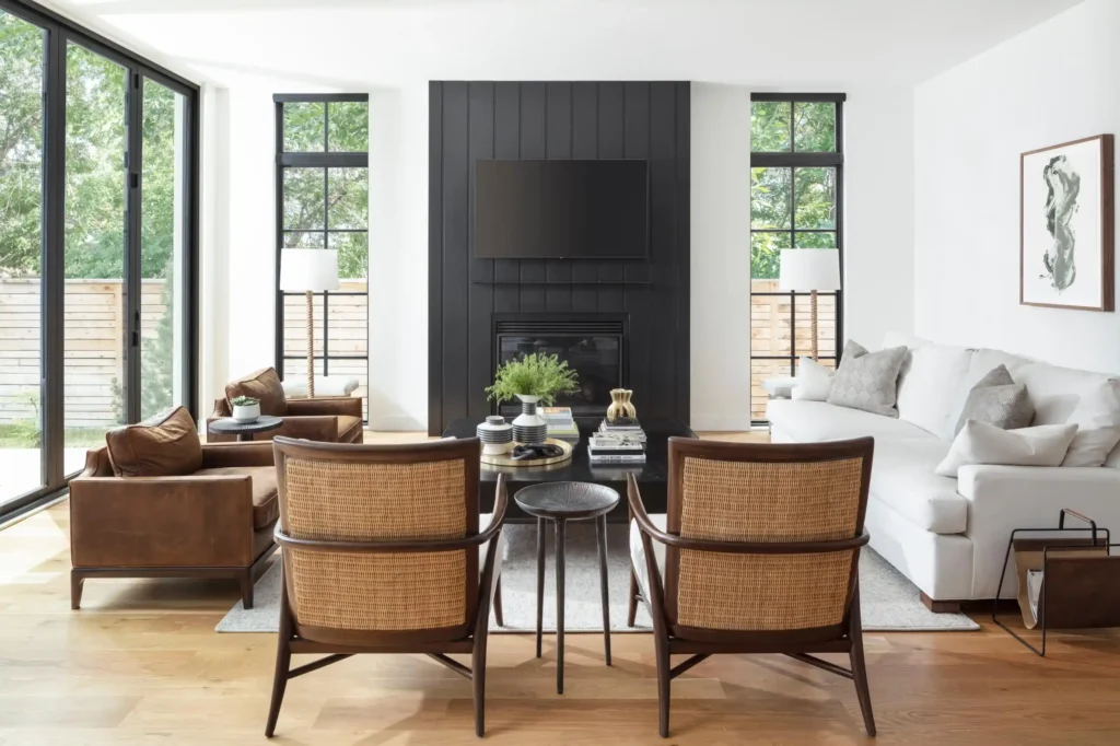 Make the TV Disappear with a Black-on-Black Accent Wall
